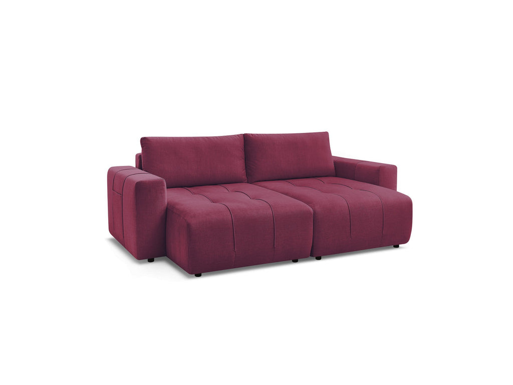 Sofá recto fijo de 4 plazas - Arsene - Asiento profundo - Tejido de terciopelo