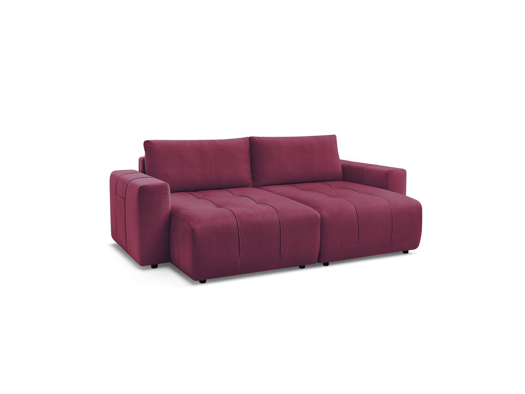 Sofá recto fijo de 4 plazas - Arsene - Asiento profundo - Tejido de terciopelo