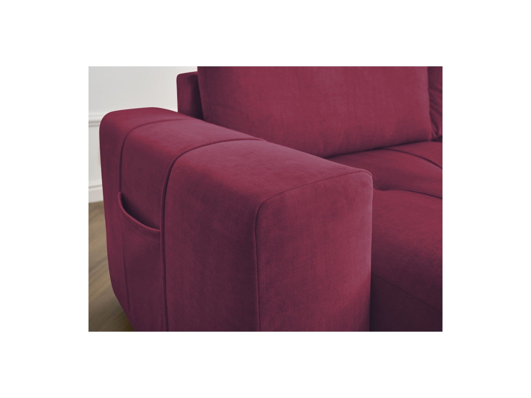 Sofá recto fijo de 4 plazas - Arsene - Asiento profundo - Tejido de terciopelo