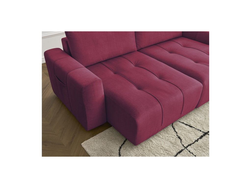 Sofá recto fijo de 4 plazas - Arsene - Asiento profundo - Tejido de terciopelo