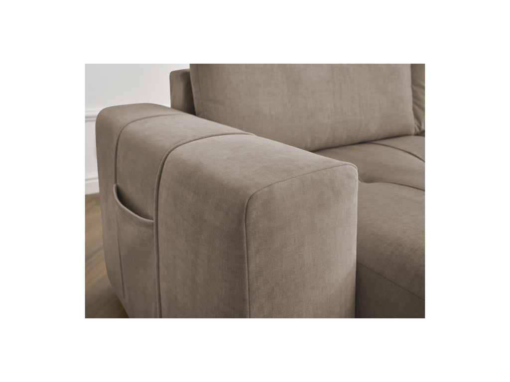 Sofá recto fijo de 4 plazas - Arsene - Asiento profundo - Tejido de terciopelo