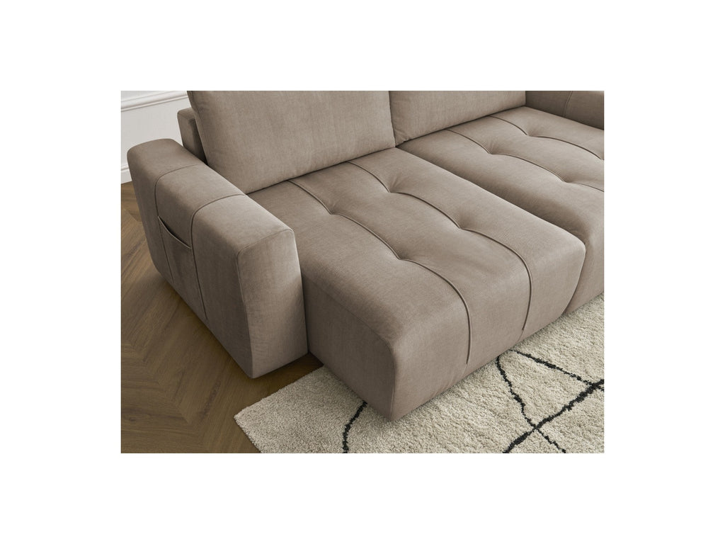 Sofá recto fijo de 4 plazas - Arsene - Asiento profundo - Tejido de terciopelo