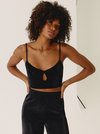 Top Drop Black Glitter