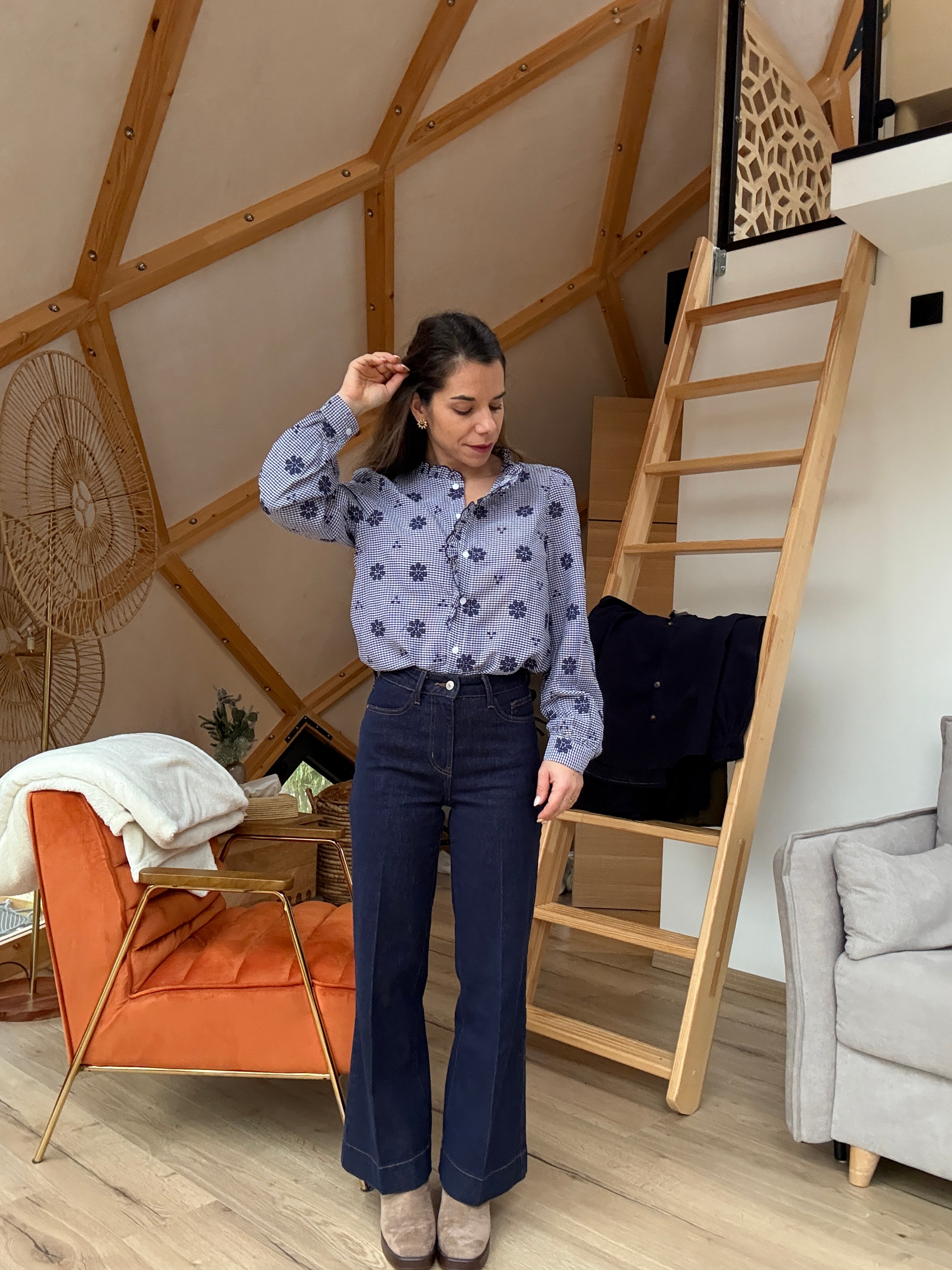 Blouse Brodée Marine Elsa