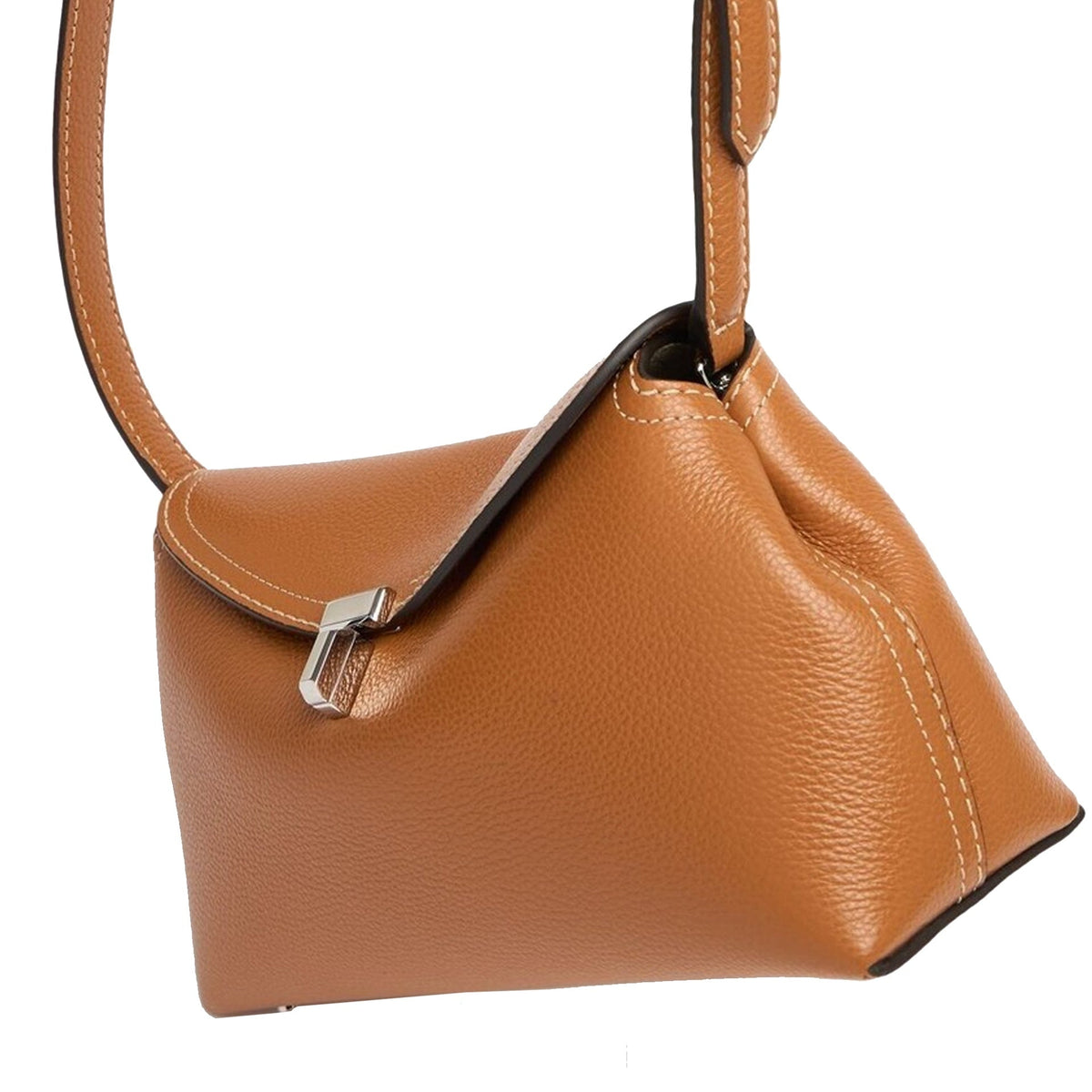Bolso Toteme T-Lock Grained-Leather Clutch