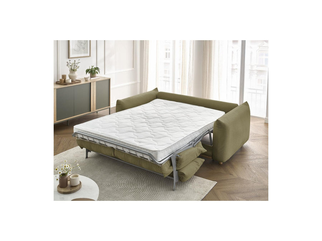 Ernest - Canapé Droit Convertible Ouverture Express - Tissu Lisse - 160X190