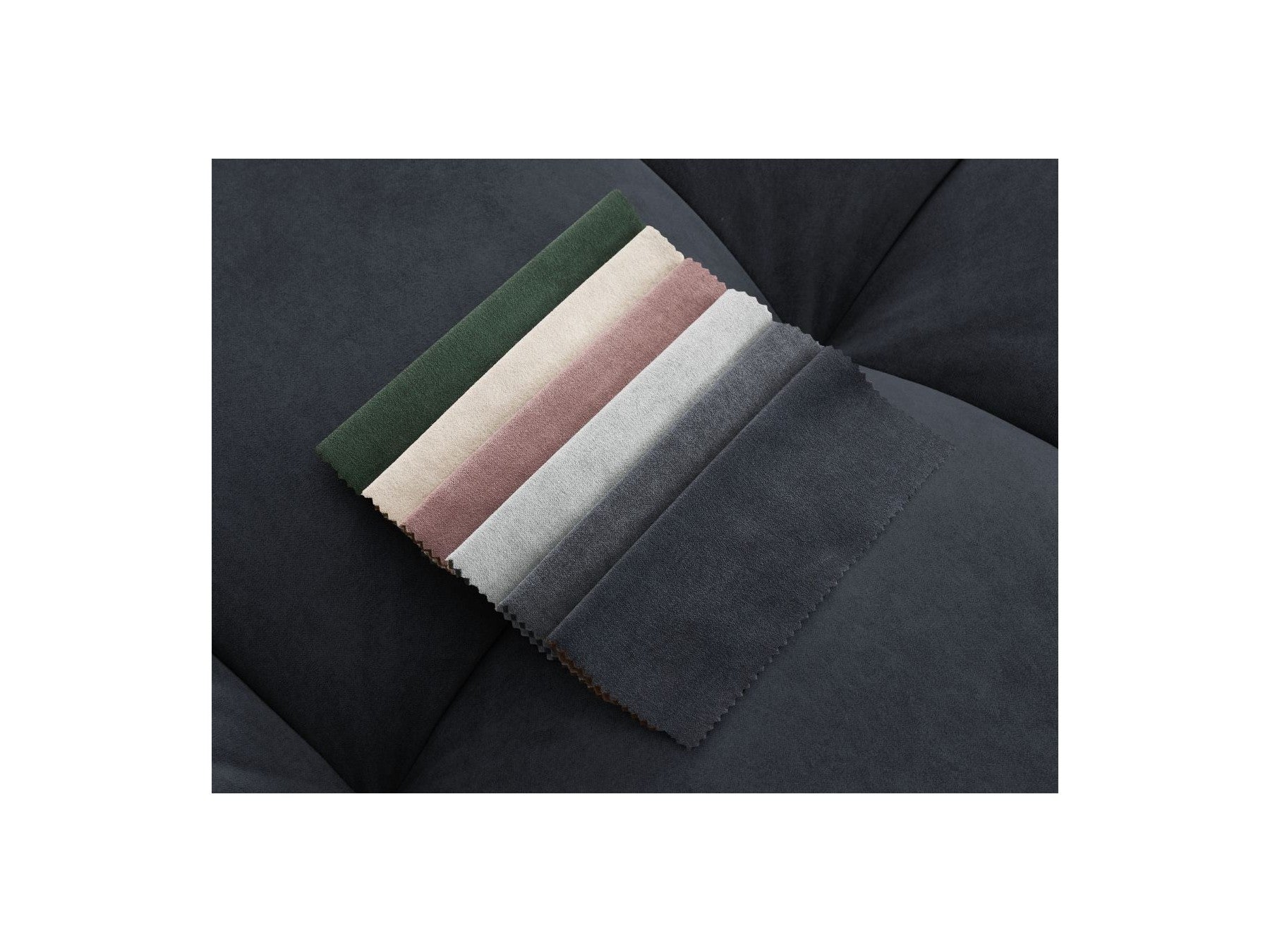 Sofá recto fijo ultrasuave - Mont-Blanco - Terciopelo - Reposabrazos derecho