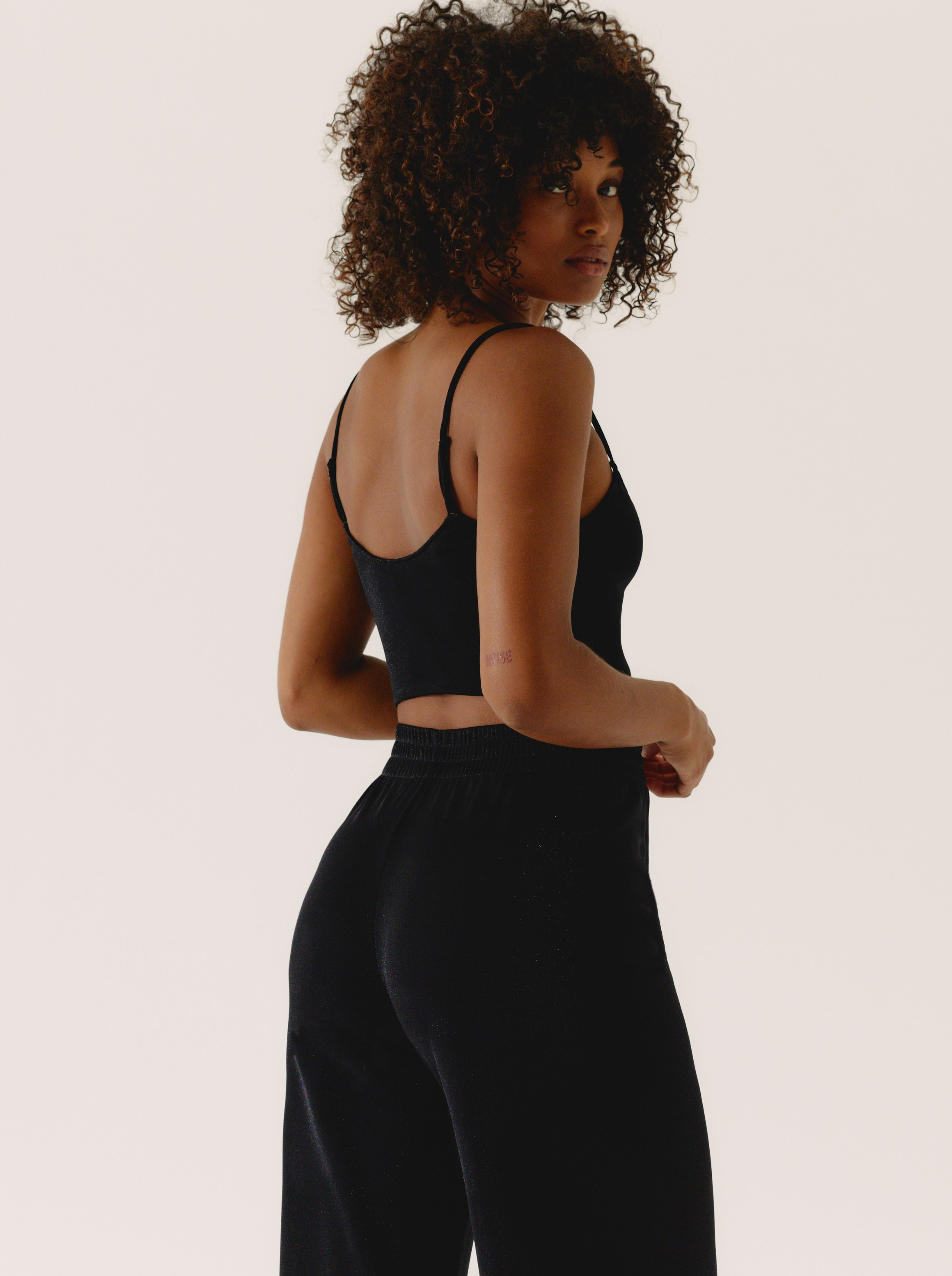 Top Drop Black Glitter