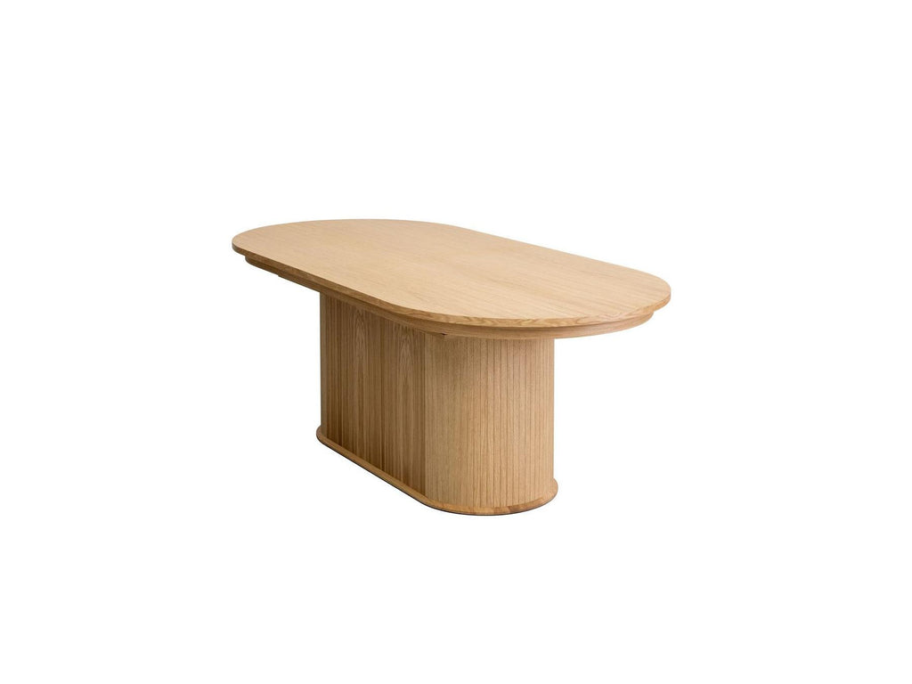 Malmousque - Conjunto con mesa de comedor extensible de 210 a 270 cm + 6 sillas Bastide de chapa de roble macizo
