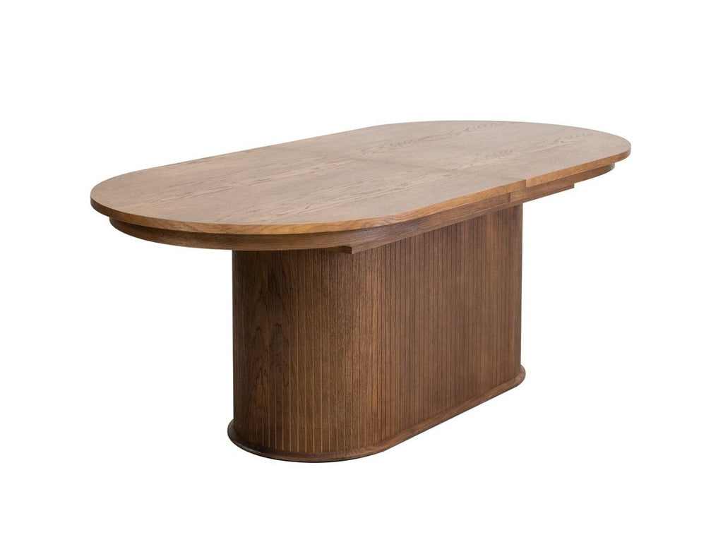 Malmousque - Conjunto con mesa de comedor extensible de 210 a 270 cm + 6 sillas Bastide de chapa de roble macizo