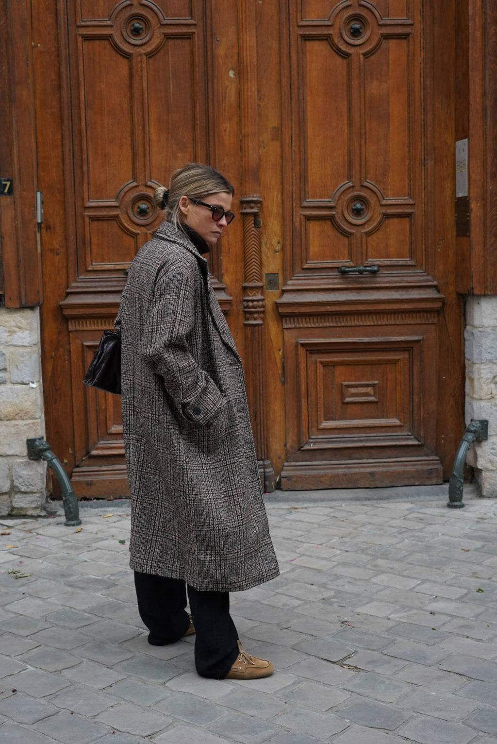 Nicolas Chocolate Check Coat