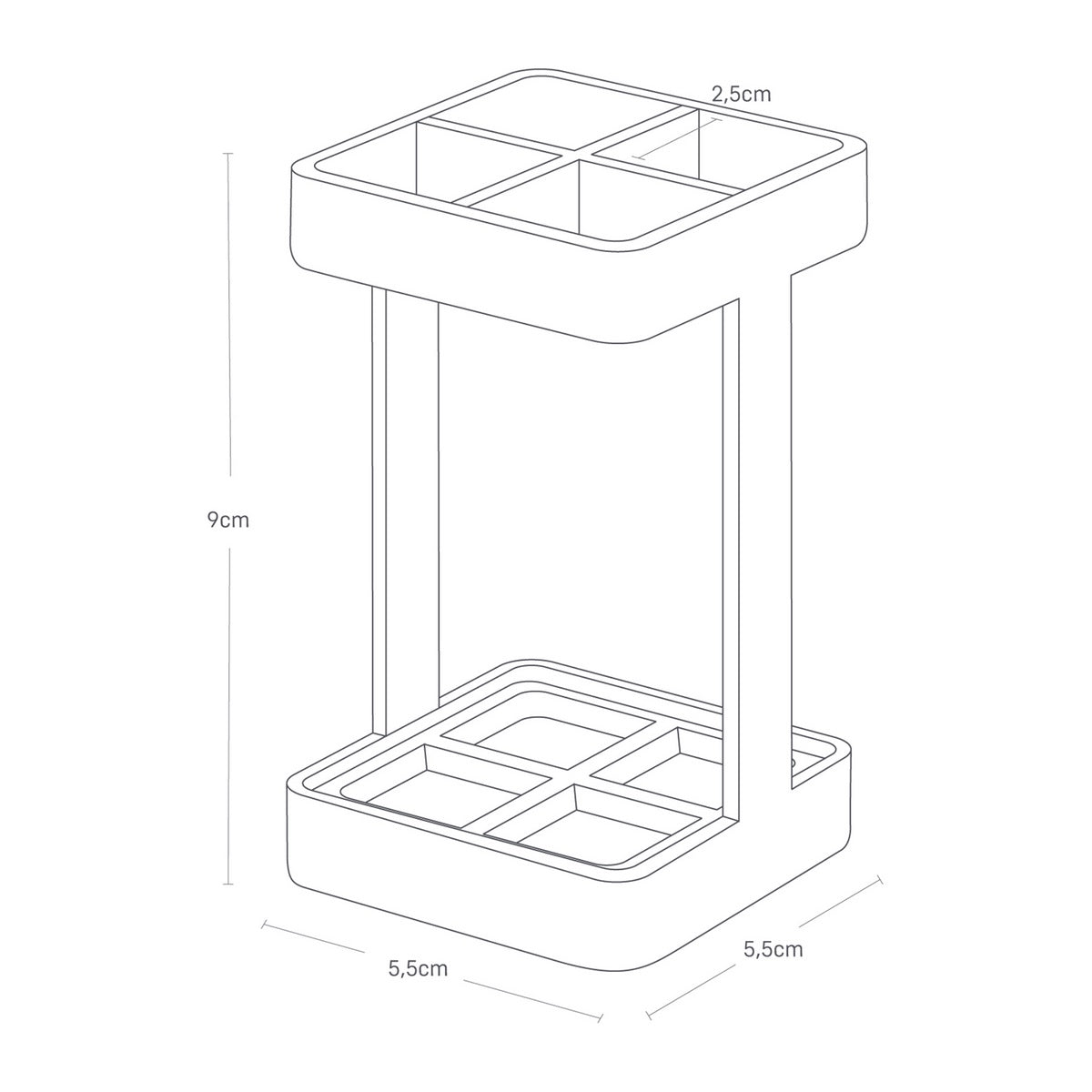 Toothbrush Holder - Tower - White