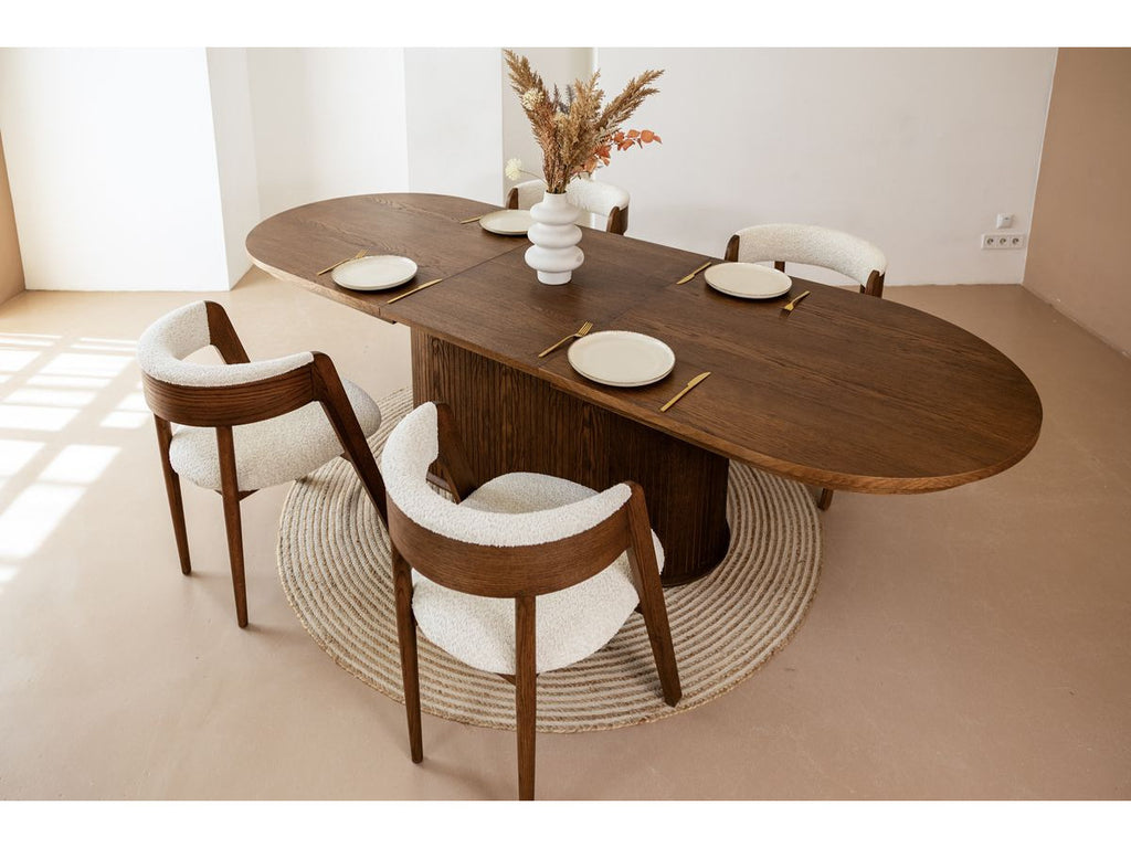 Malmousque - Table À Manger Extensible 210 À 270 Cm Placage Chêne Massif