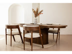 Malmousque - Conjunto con mesa de comedor extensible de 210 a 270 cm + 6 sillas Bastide de chapa de roble macizo