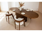 Malmousque - Conjunto con mesa de comedor extensible de 210 a 270 cm + 6 sillas Bastide de chapa de roble macizo