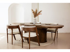 Malmousque - Conjunto con mesa de comedor extensible de 210 a 270 cm + 6 sillas Bastide de chapa de roble macizo
