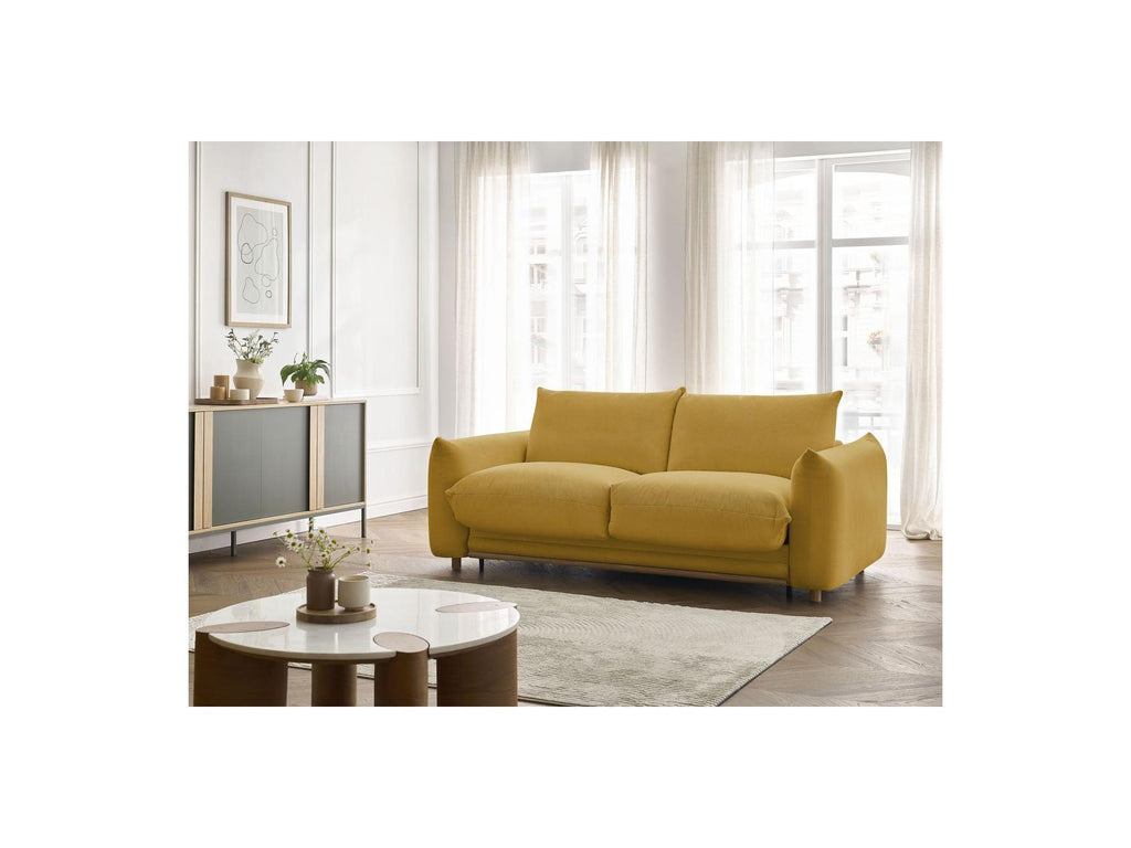 Ernest - Canapé Droit Convertible Ouverture Express - Tissu Lisse - 160X190