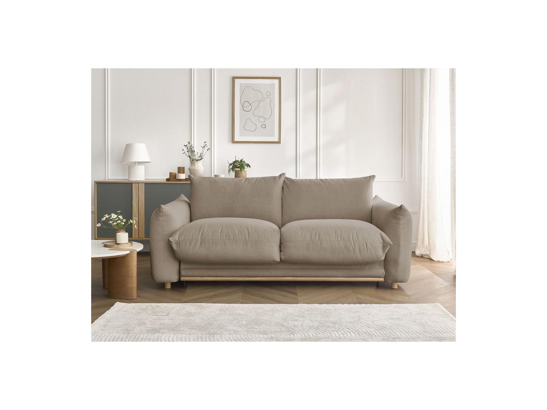 Ernest - Sofá recto convertible con apertura express - Tejido liso - 140X190