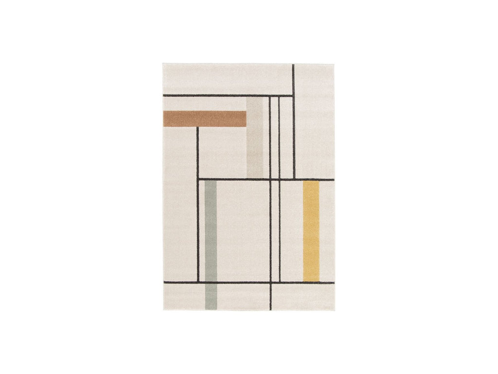 Emilien - Tapis Poils Courts - Motif Abstrait - Multicolore