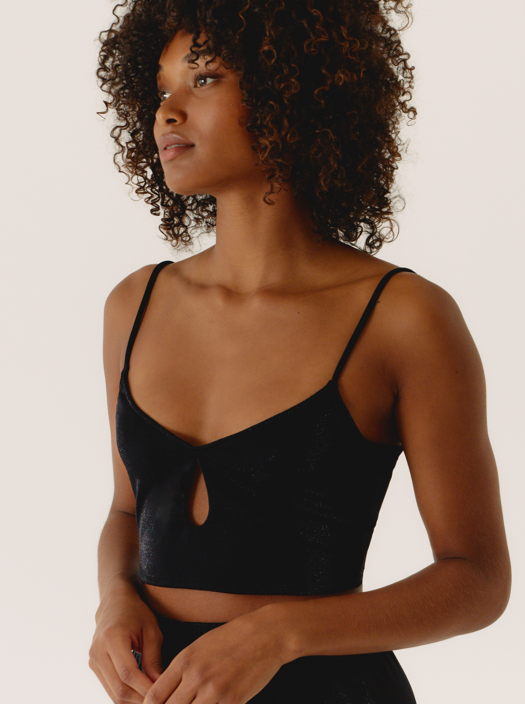 Top Drop Black Glitter