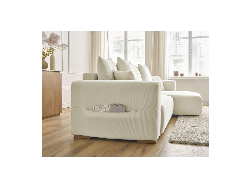 Sidonie - Sofá esquinero convertible reversible con arcón - Terciopelo acanalado
