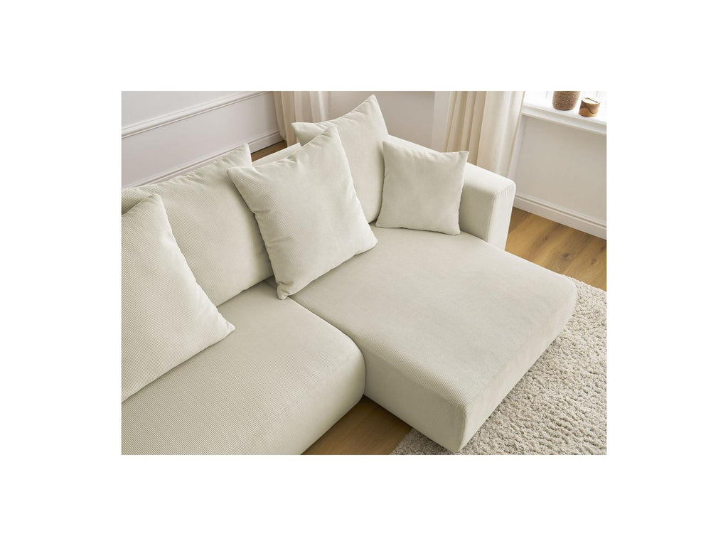 Sidonie - Sofá esquinero convertible reversible con arcón - Terciopelo acanalado