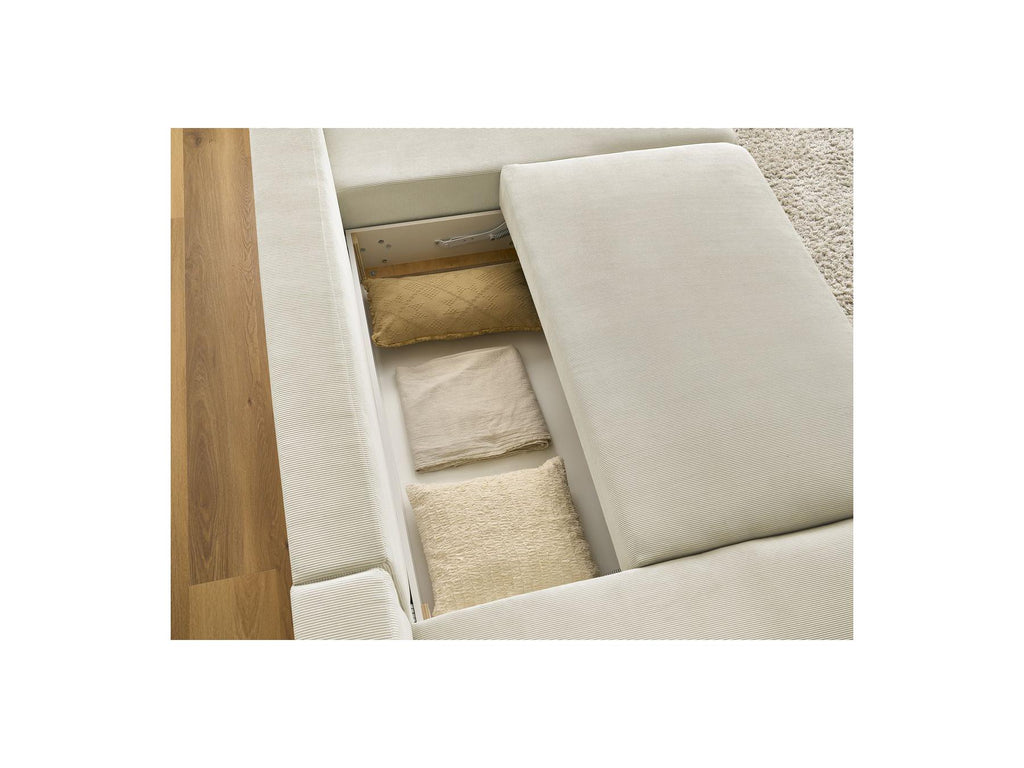 Sidonie - Sofá panorámico convertible con arcón - Terciopelo acanalado