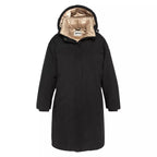 Parka Longue À Capuche Femme Aspenw - Noir Beige