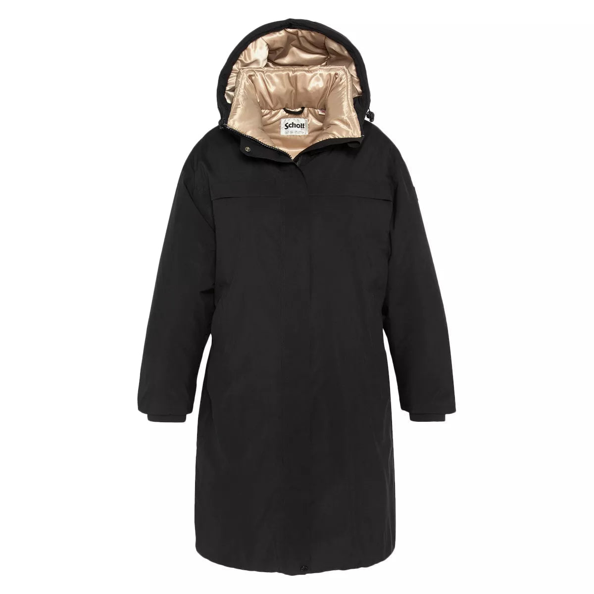 Parka Longue À Capuche Femme Aspenw - Noir Beige