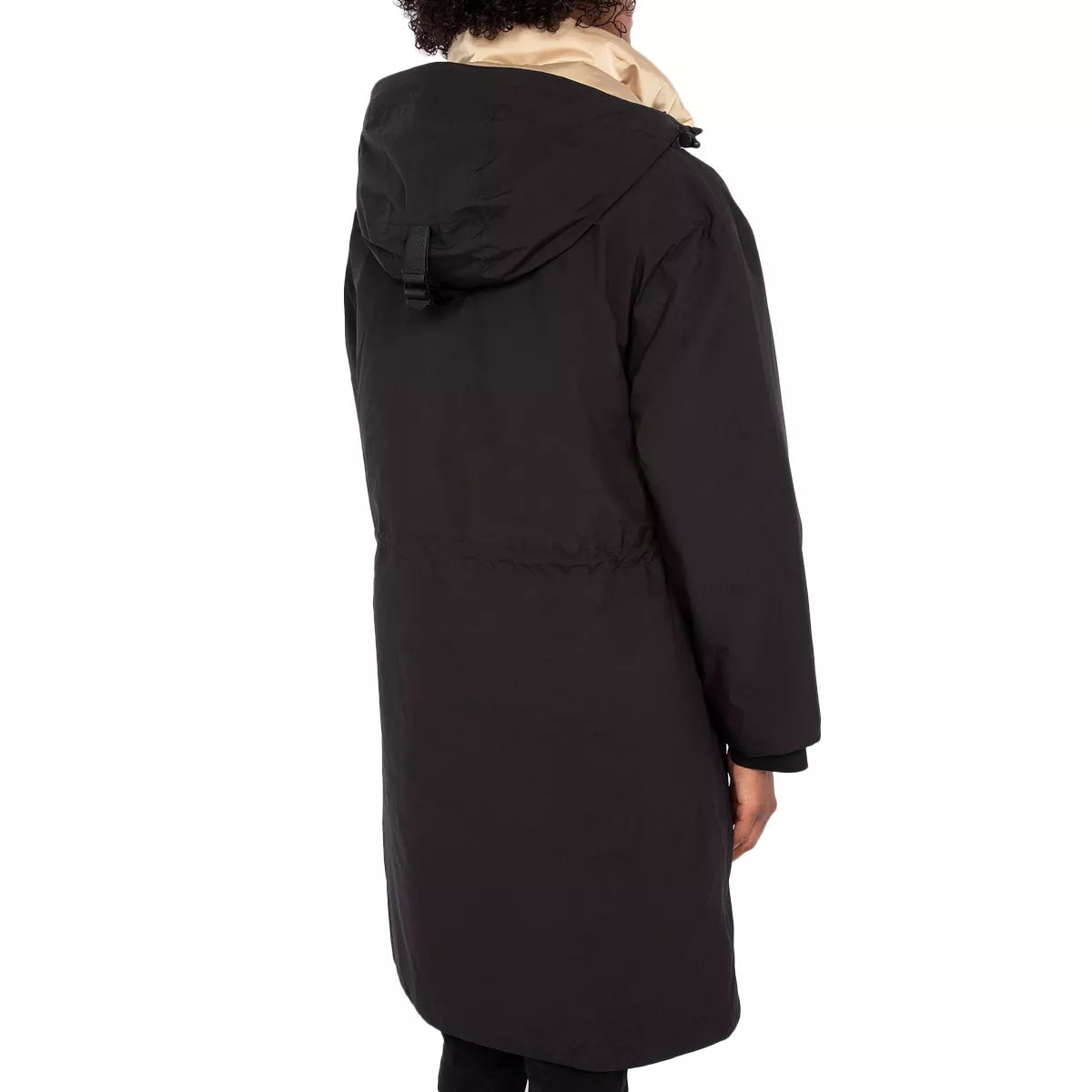 Parka Longue À Capuche Femme Aspenw - Noir Beige