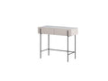 Mathilde - Console 2 Tiroirs Plateau - Effet Marbre Et Pieds Noir