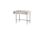 Mathilde - Console 2 Tiroirs Plateau - Effet Marbre Et Pieds Noir
