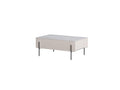 Mathilde - Table Basse 2 Tiroirs - Plateau Effet Marbre Et Pieds Noirs