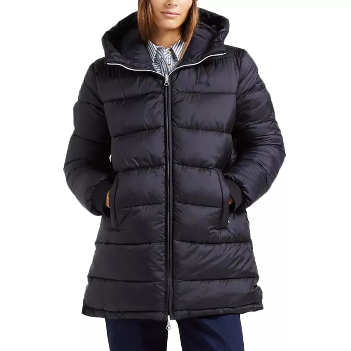 Doudoune Longue À Capuche Réversible Femme Riversa2W - Noir