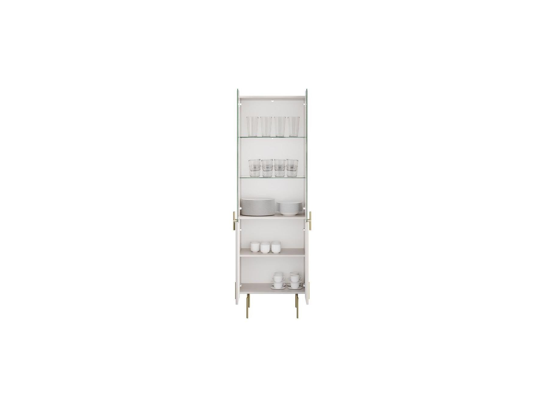 Mathilde - Mueble vitrina de 2 puertas - Patas doradas