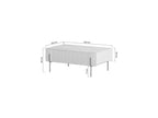 Mathilde - Table Basse 2 Tiroirs - Plateau Effet Marbre Et Pieds Noirs