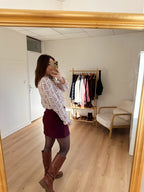 Jupe Effet Laine Lou Bordeaux