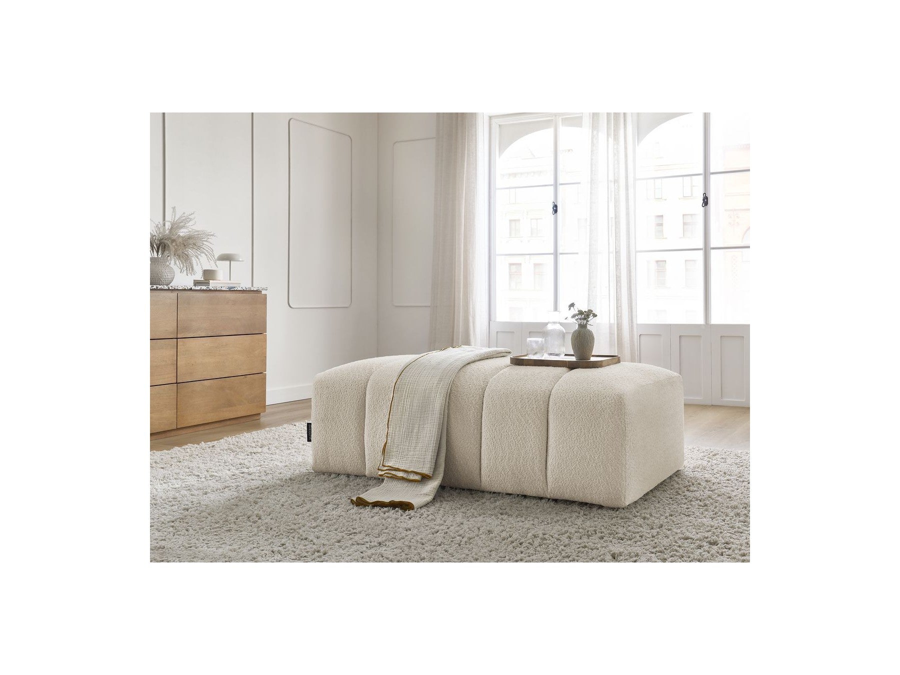 Puf para sofá modular - Annecy - Tejido bouclé