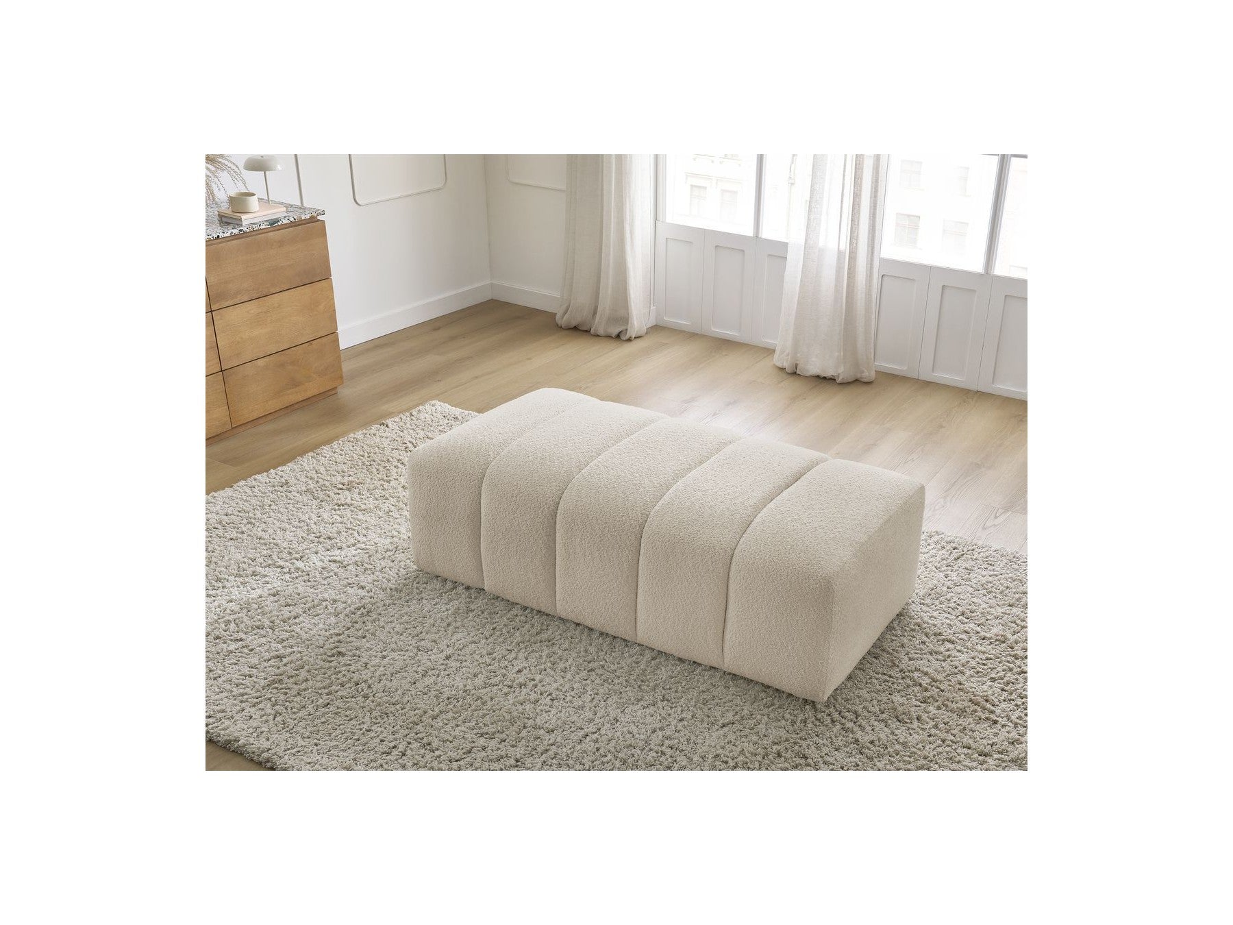 Puf para sofá modular - Annecy - Tejido bouclé
