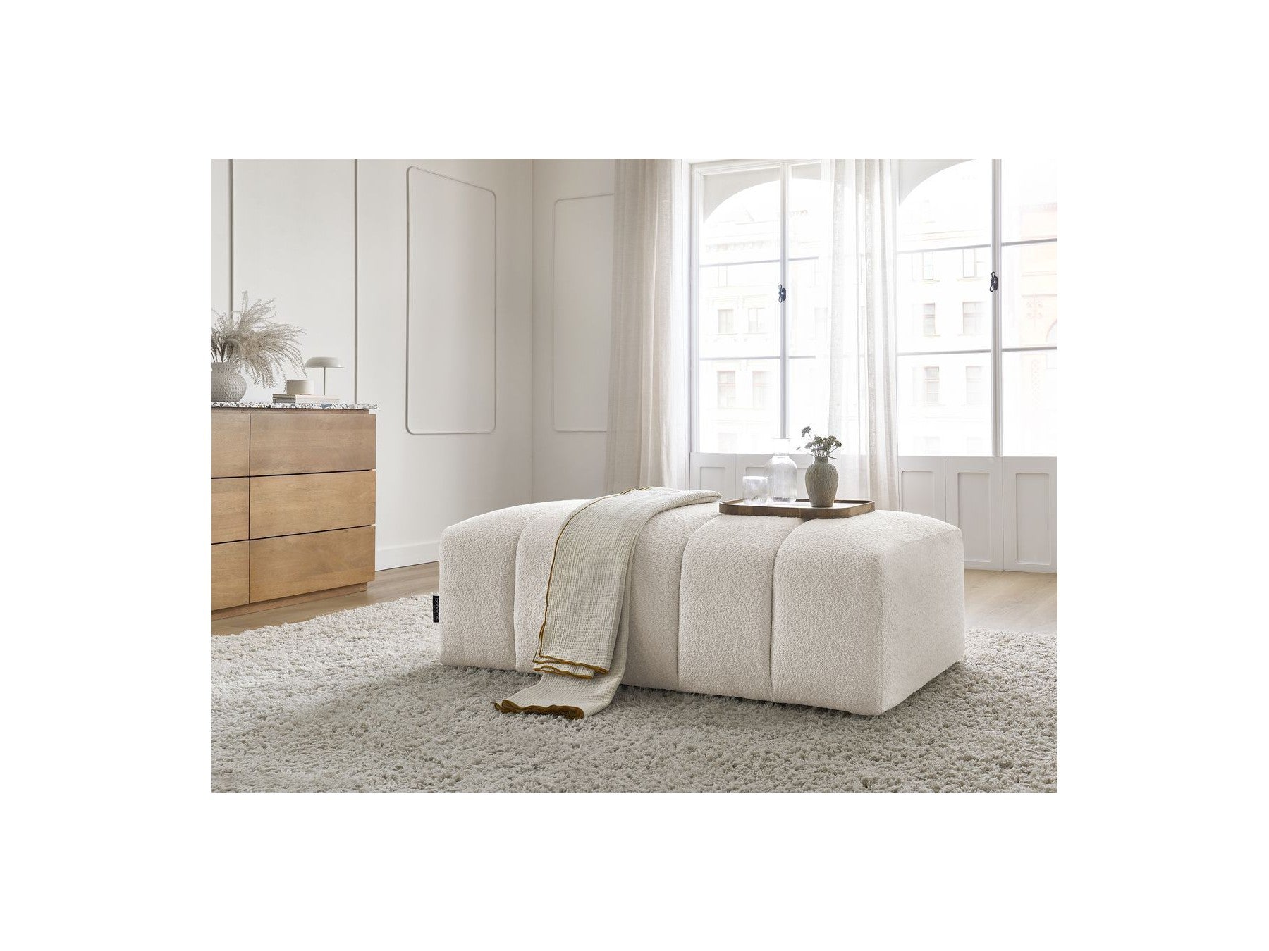 Puf para sofá modular - Annecy - Tejido bouclé