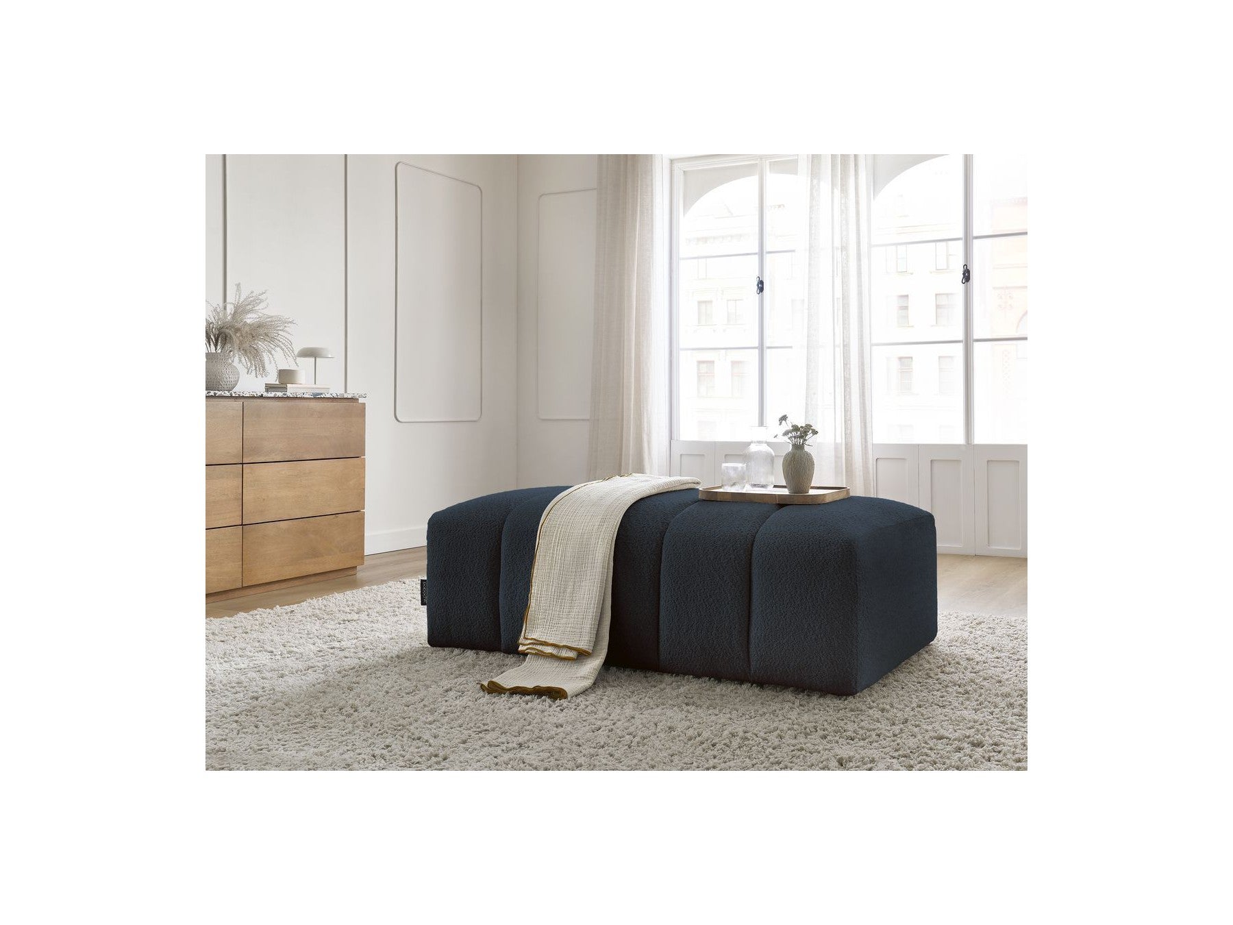 Puf para sofá modular - Annecy - Tejido bouclé