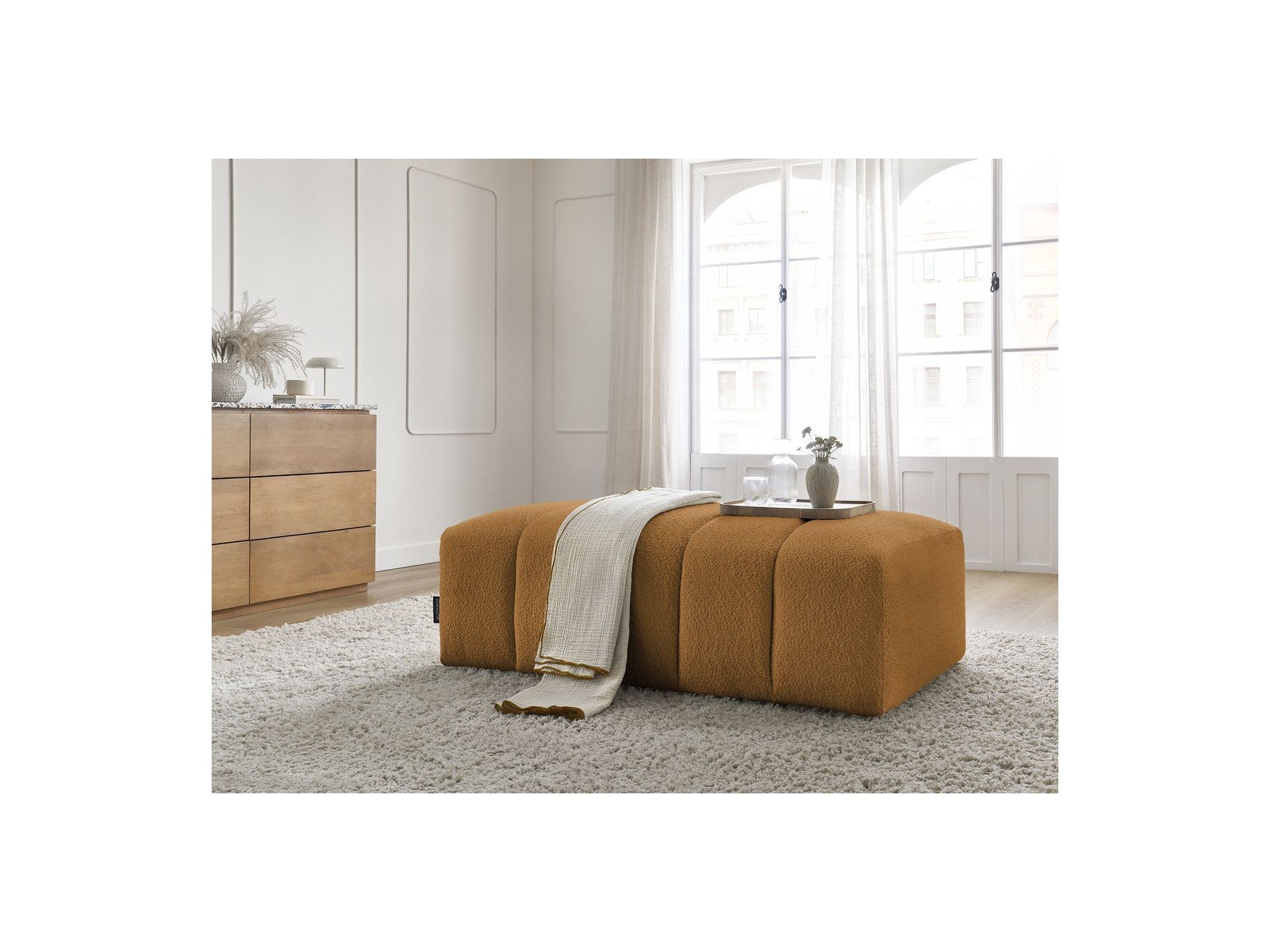 Puf para sofá modular - Annecy - Tejido bouclé