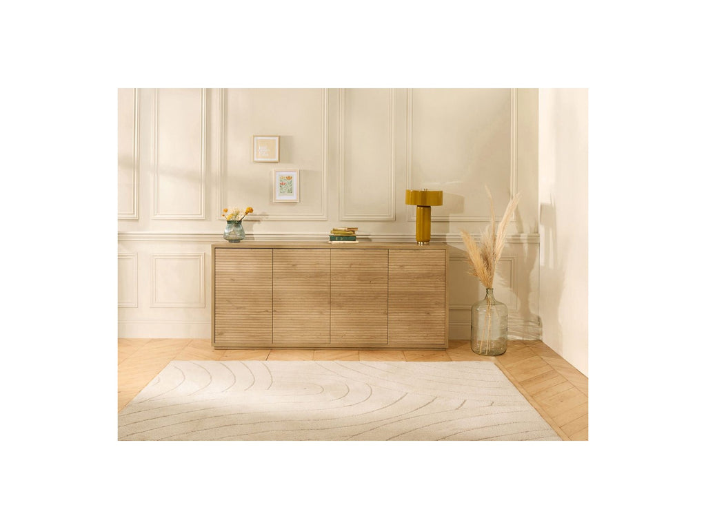 FERRET - Aparador 4 puertas - Efecto listones de madera