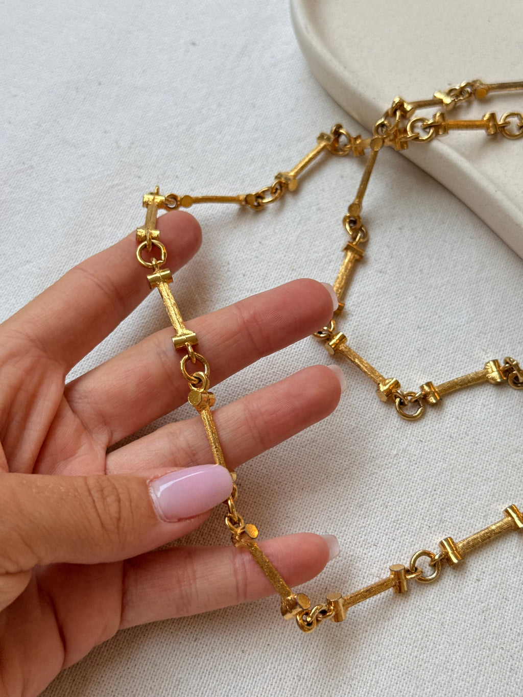 Collier Doré Vintage - Sautoir Maillons Graphiques
