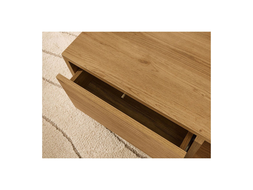 Ferret - Mesa de centro con cajón - Efecto listones de madera