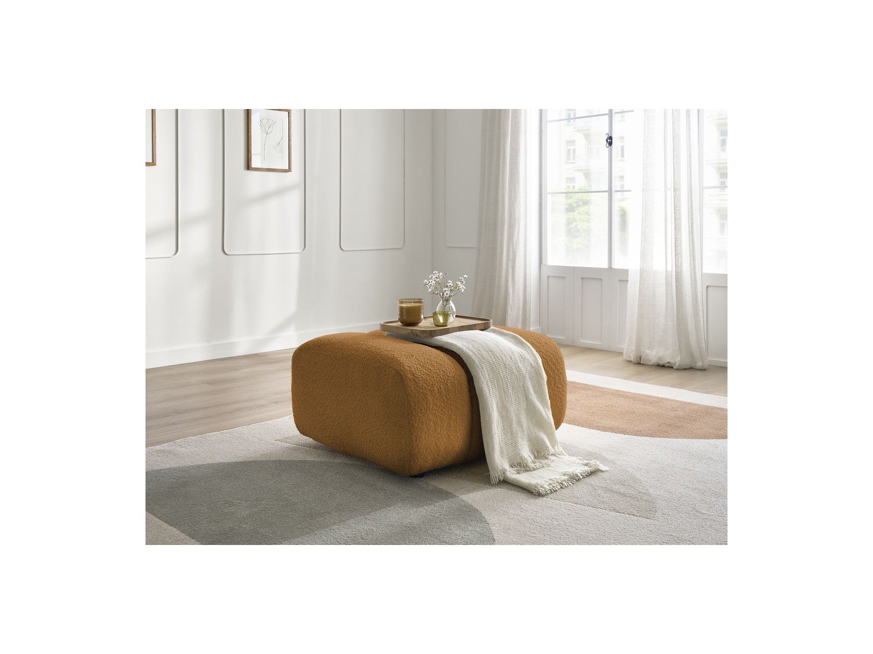 Talia - Pouffe - Bouclé Fabric