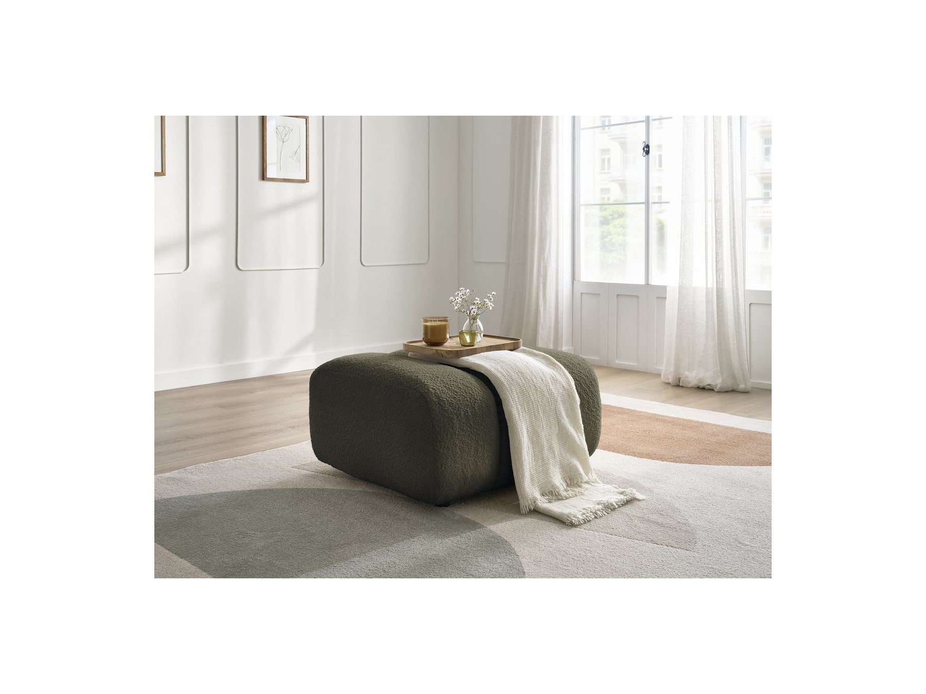 Talia - Pouffe - Bouclé Fabric