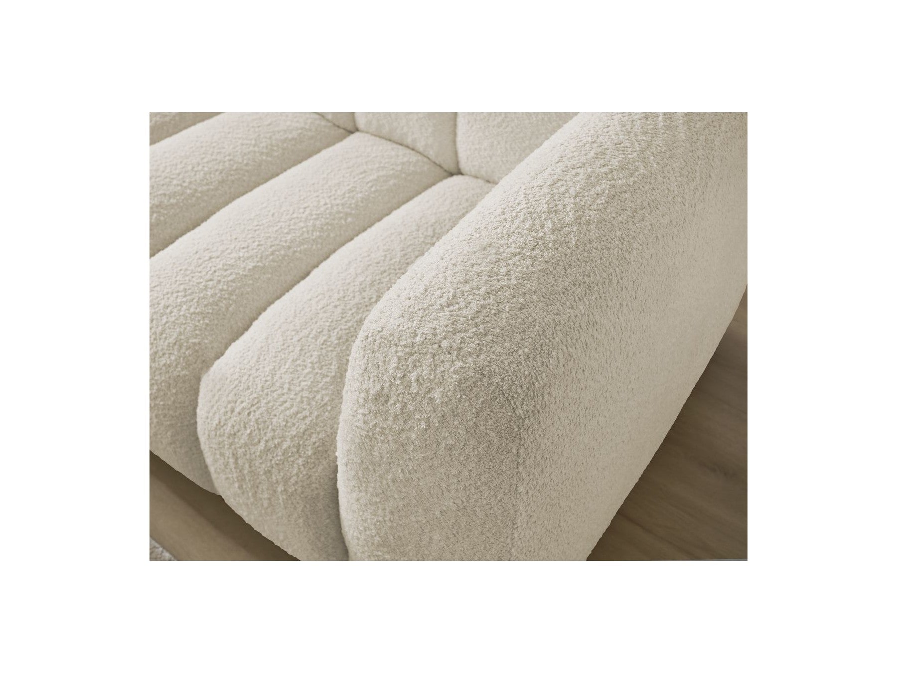 Talia - Canapé D'Angle Fixe - Tissu Bouclette - Angle Gauche