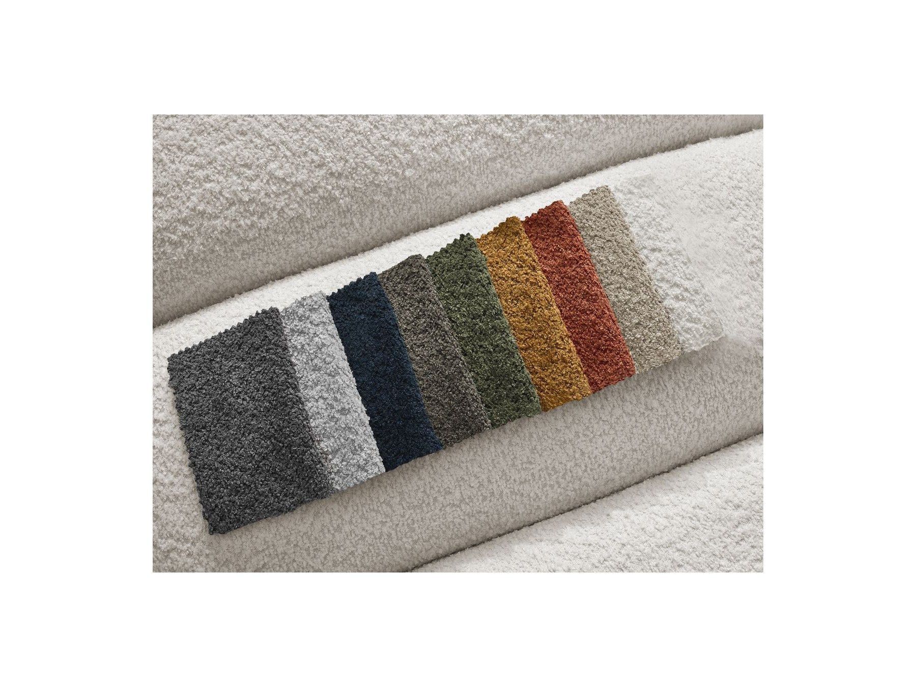 Talia - Canapé D'Angle Fixe - Tissu Bouclette - Angle Gauche