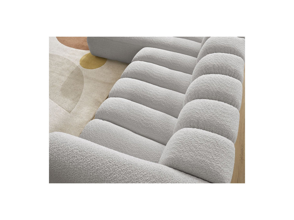 Talia - Canapé D'Angle Fixe - Tissu Bouclette - Angle Gauche